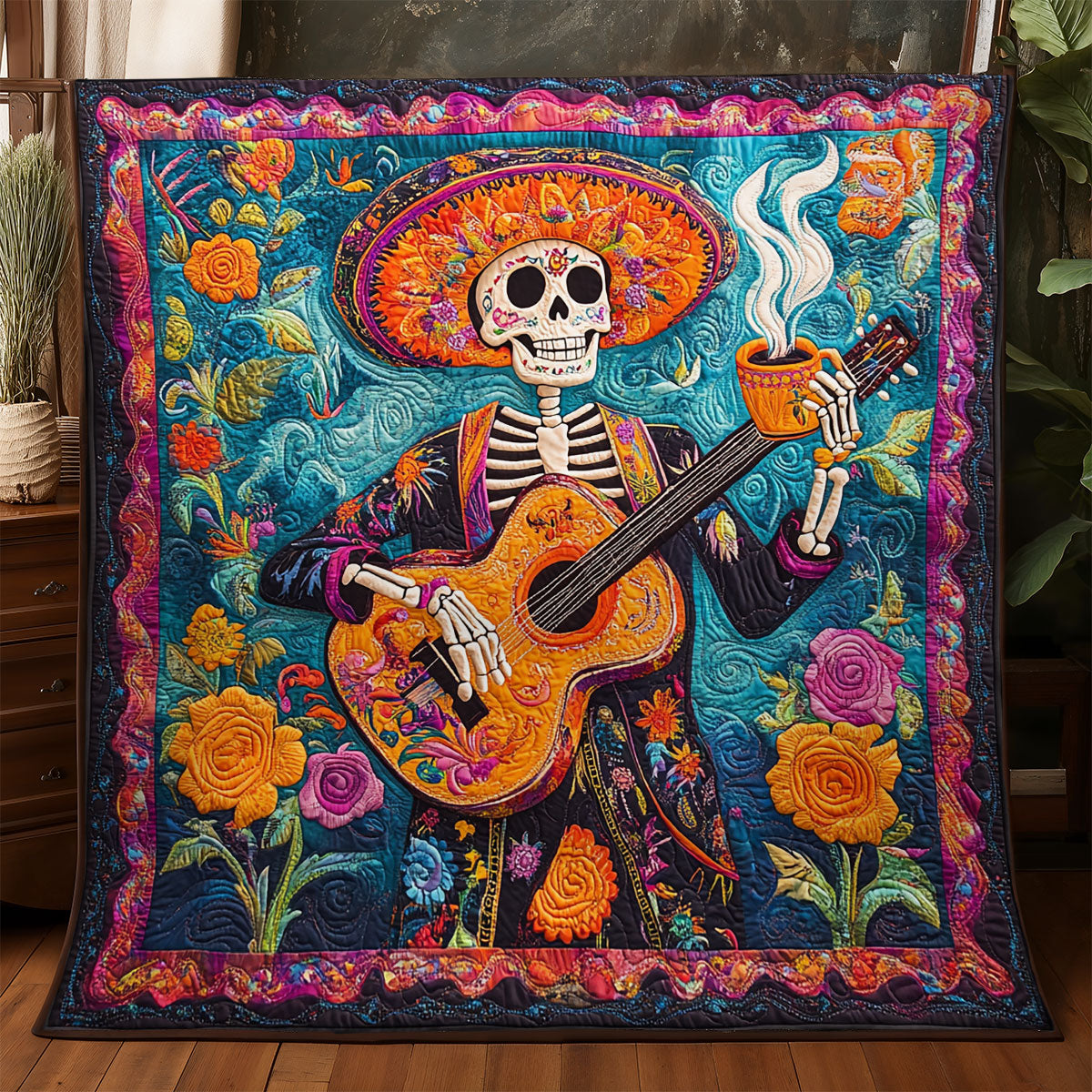 Guitar Skull WX0406025CL Quilt