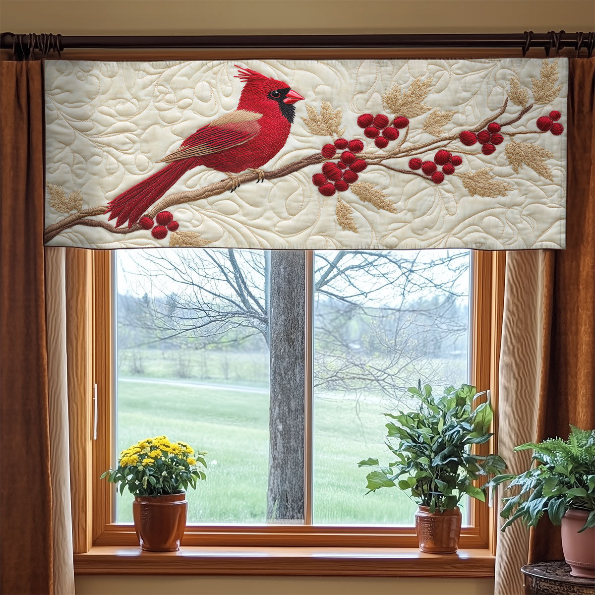 Red Cardinal WX2203164CL Quilted Valance