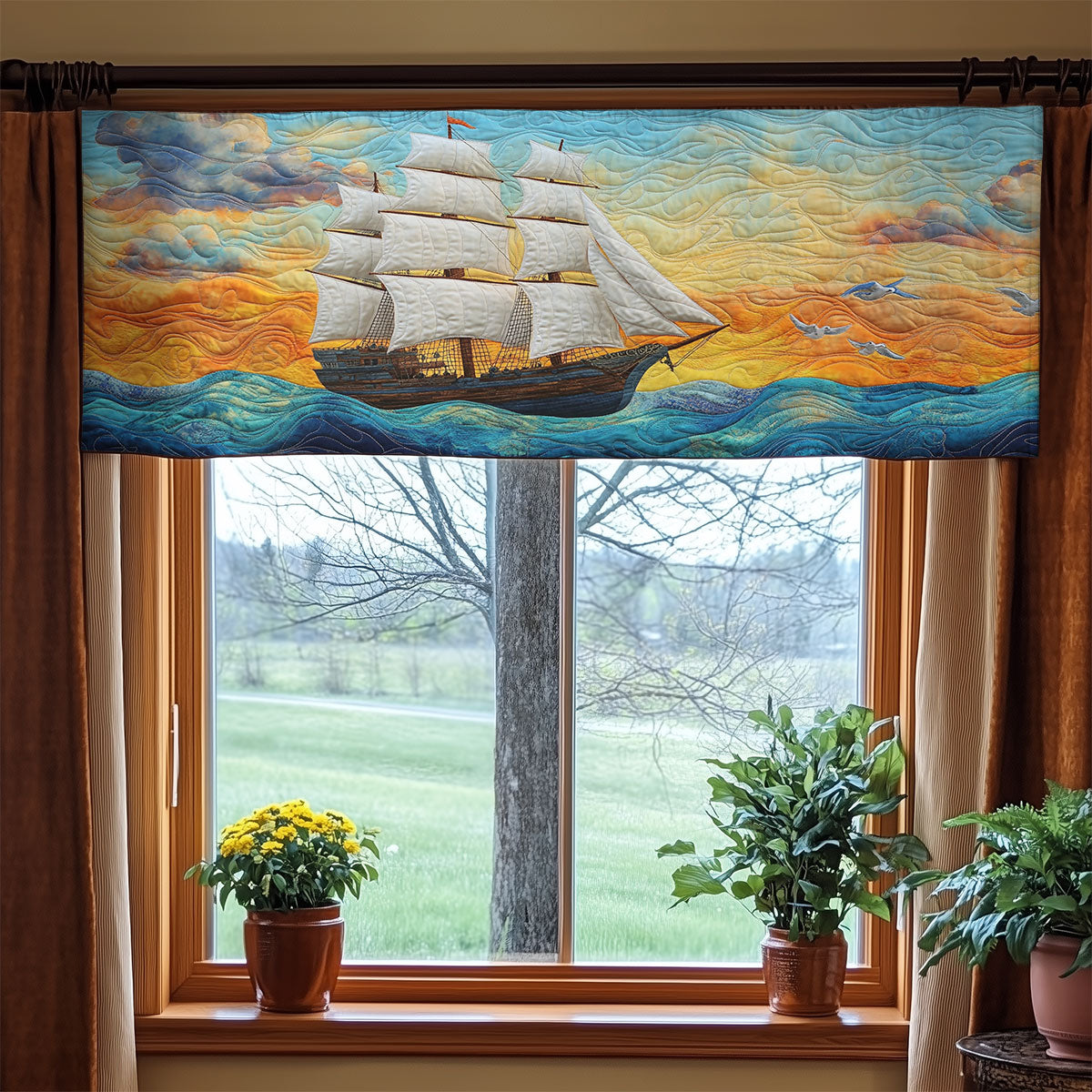 Ship Ocean WX1405038CL Quilted Valance