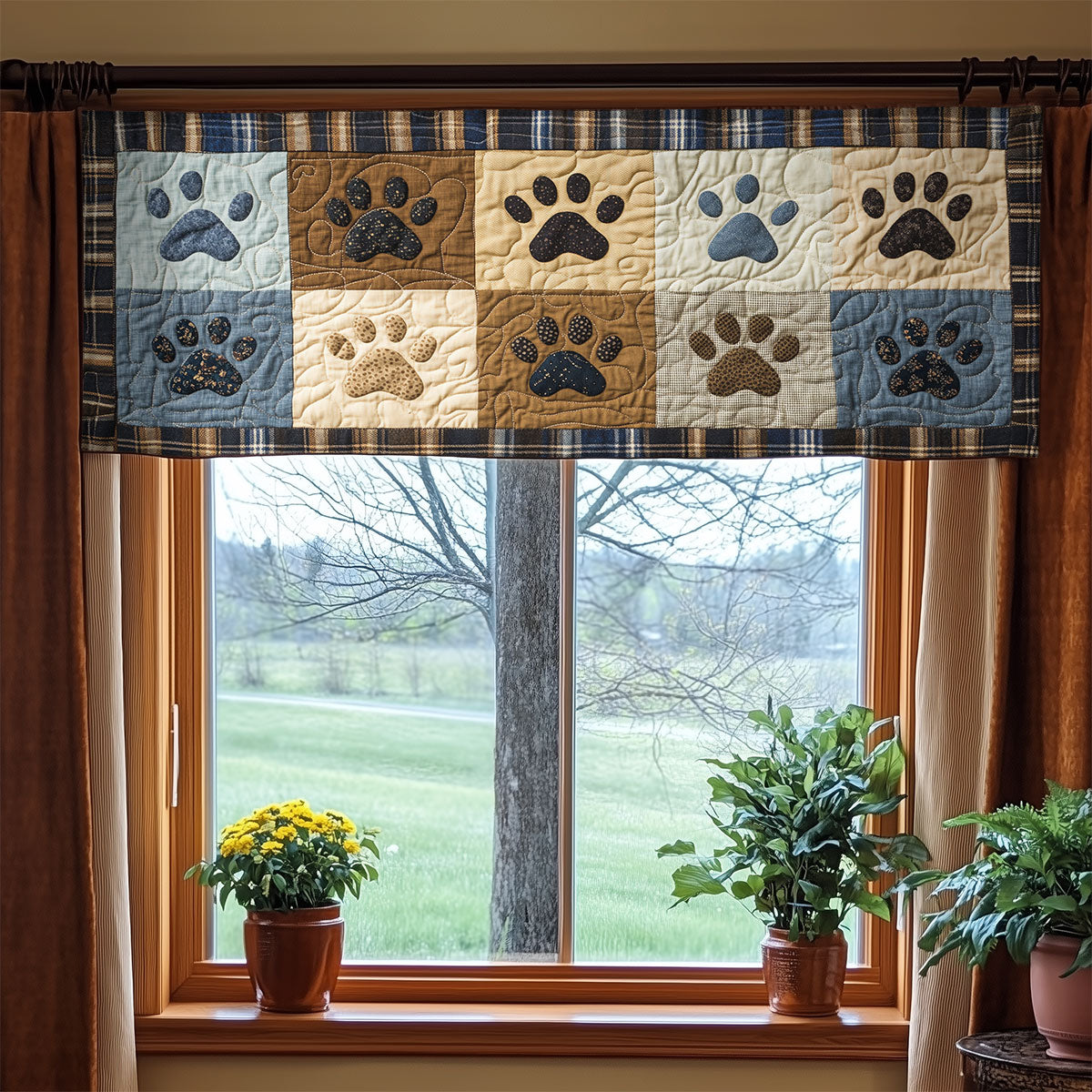 Dog Paw WX1405015CL Quilted Valance