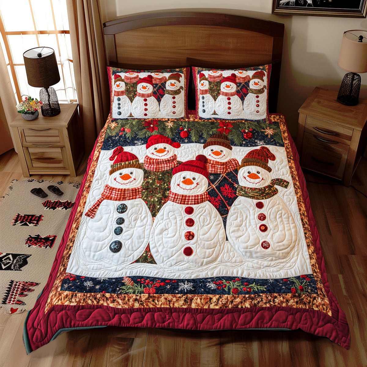 Happy Snowman WX2211073CL Duvet Cover Set