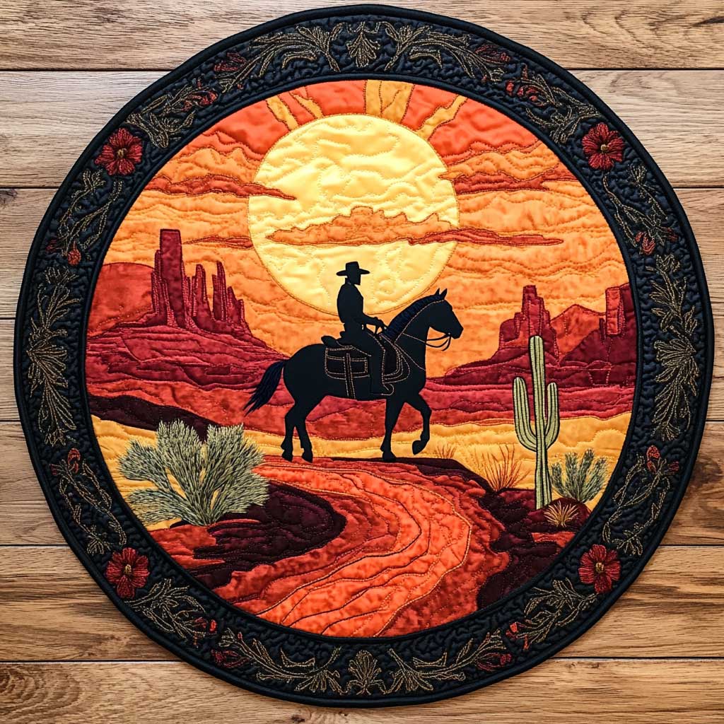 Sunset Ride WN2204059CL Quilted Round Mat