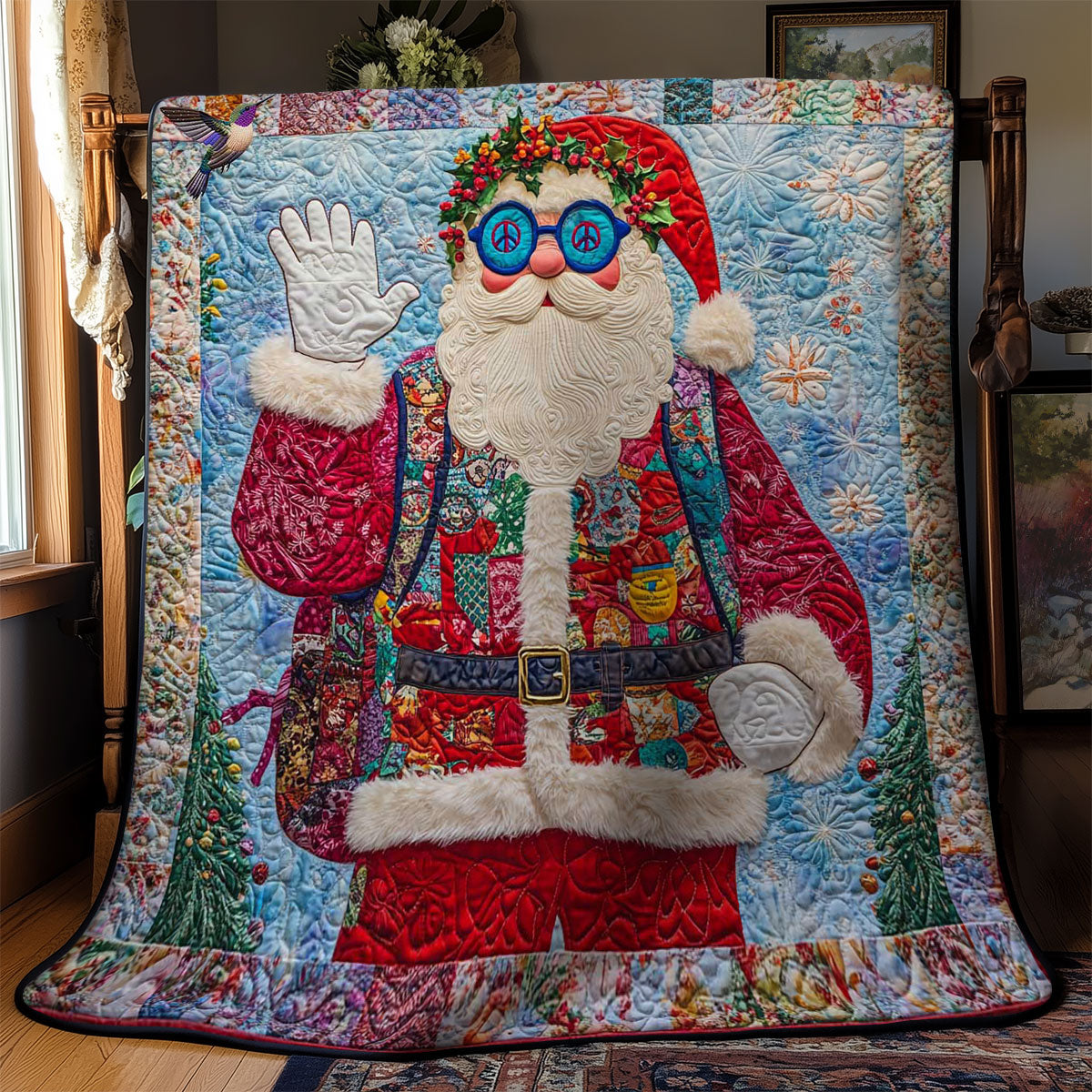 Peace Sign Santa WN1712049CL Quilt