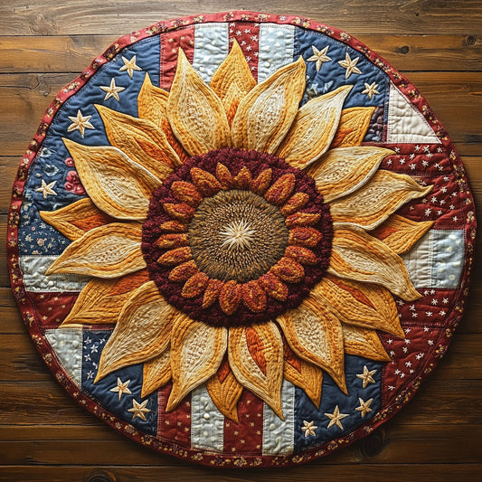 Sunflower Horizon WN1206076CL Quilted Round Mat