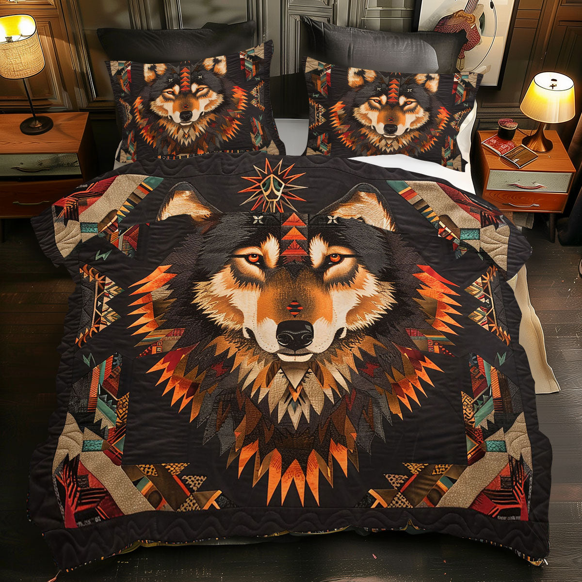 Wolf Native American WJ2312035CL Duvet Cover Set