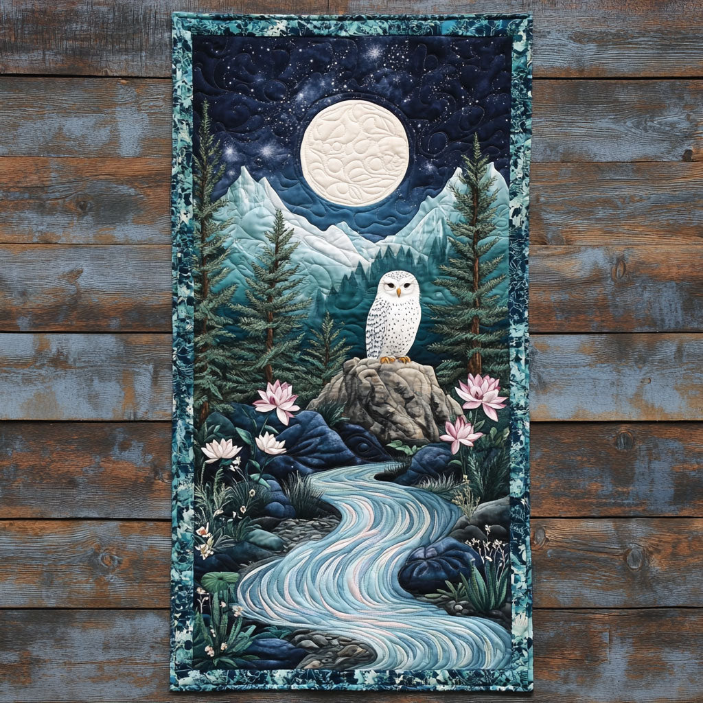 Mystical Moonlit Owl WJ2404030CL Quilted Table Runner