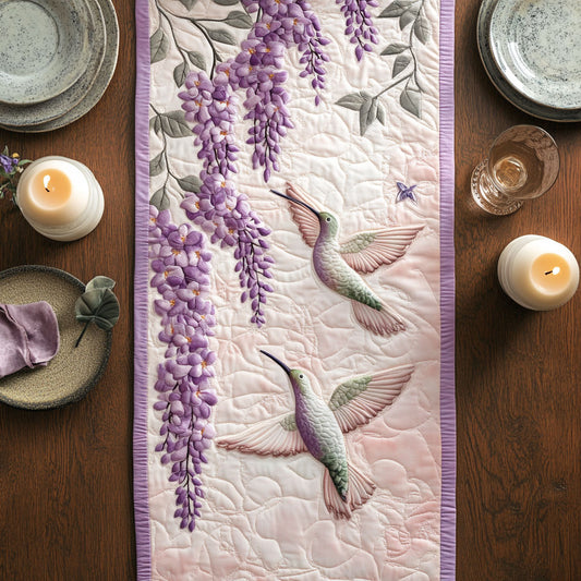 Hummingbird Flower CW1006031CL Quilted Table Runner