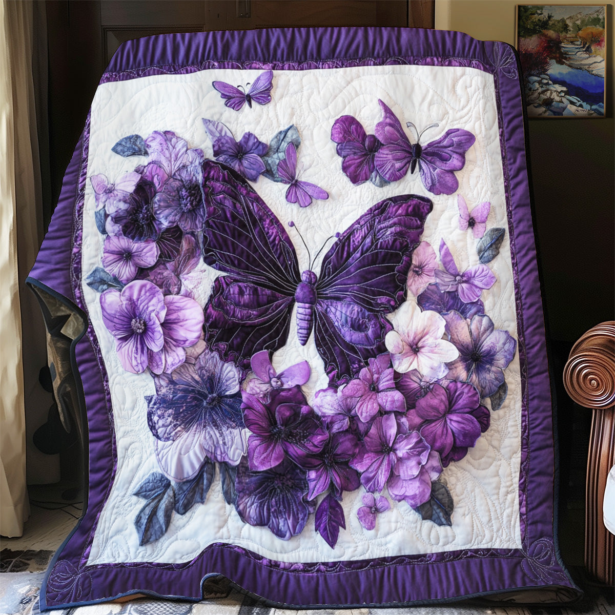 Purple Harmony Butterfly YR0701023CL Quilt