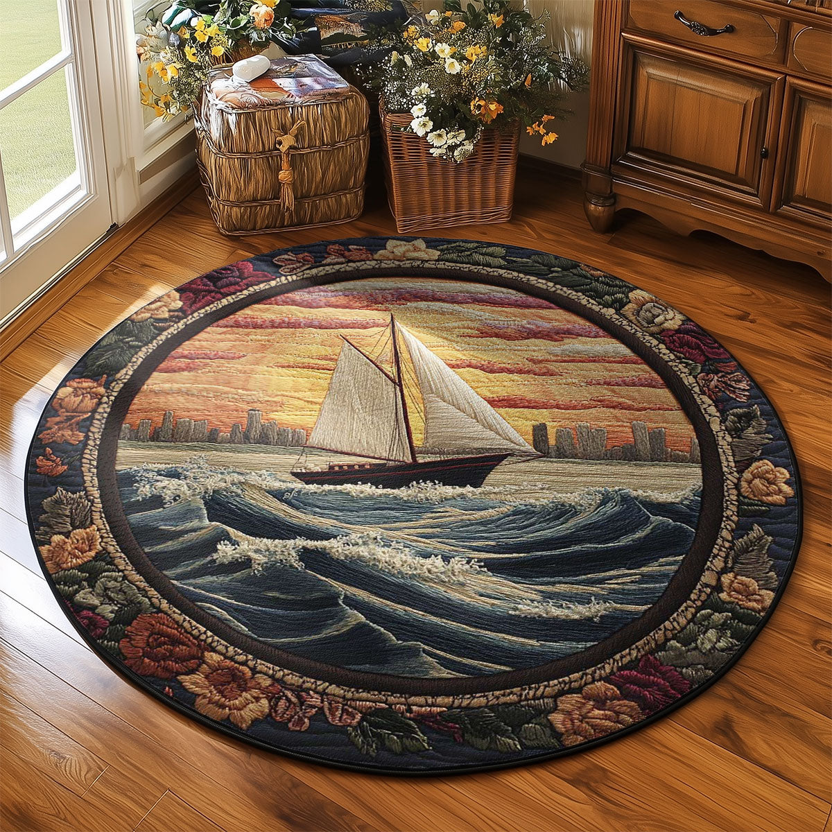 Ocean Breeze WN2304013CL Quilted Round Mat