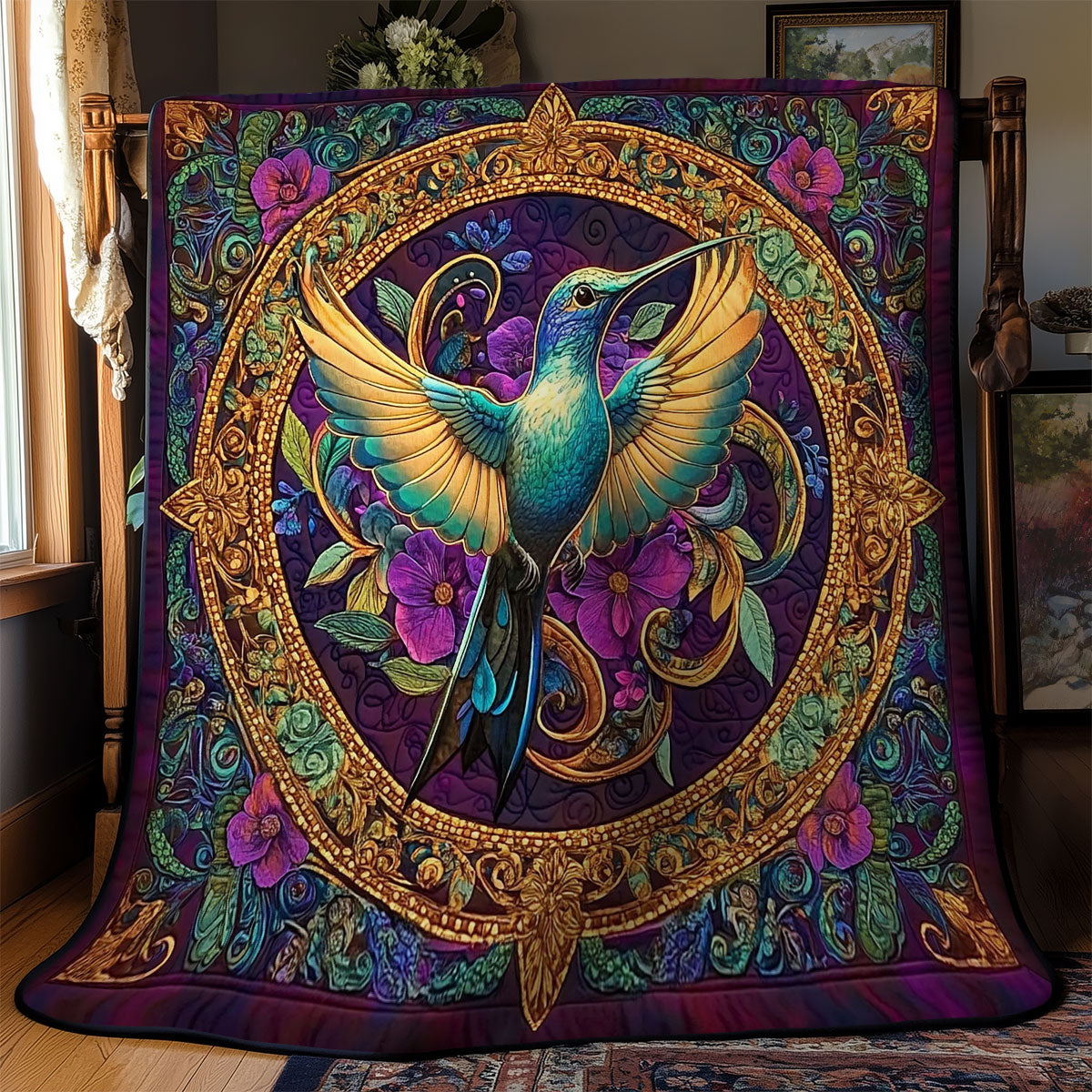Hummingbird In Mystic Mandala WY0602163CL Quilt