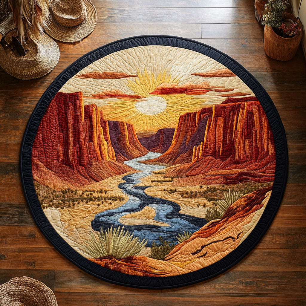 Sunset In Canyon WY0206044CL Quilted Round Mat