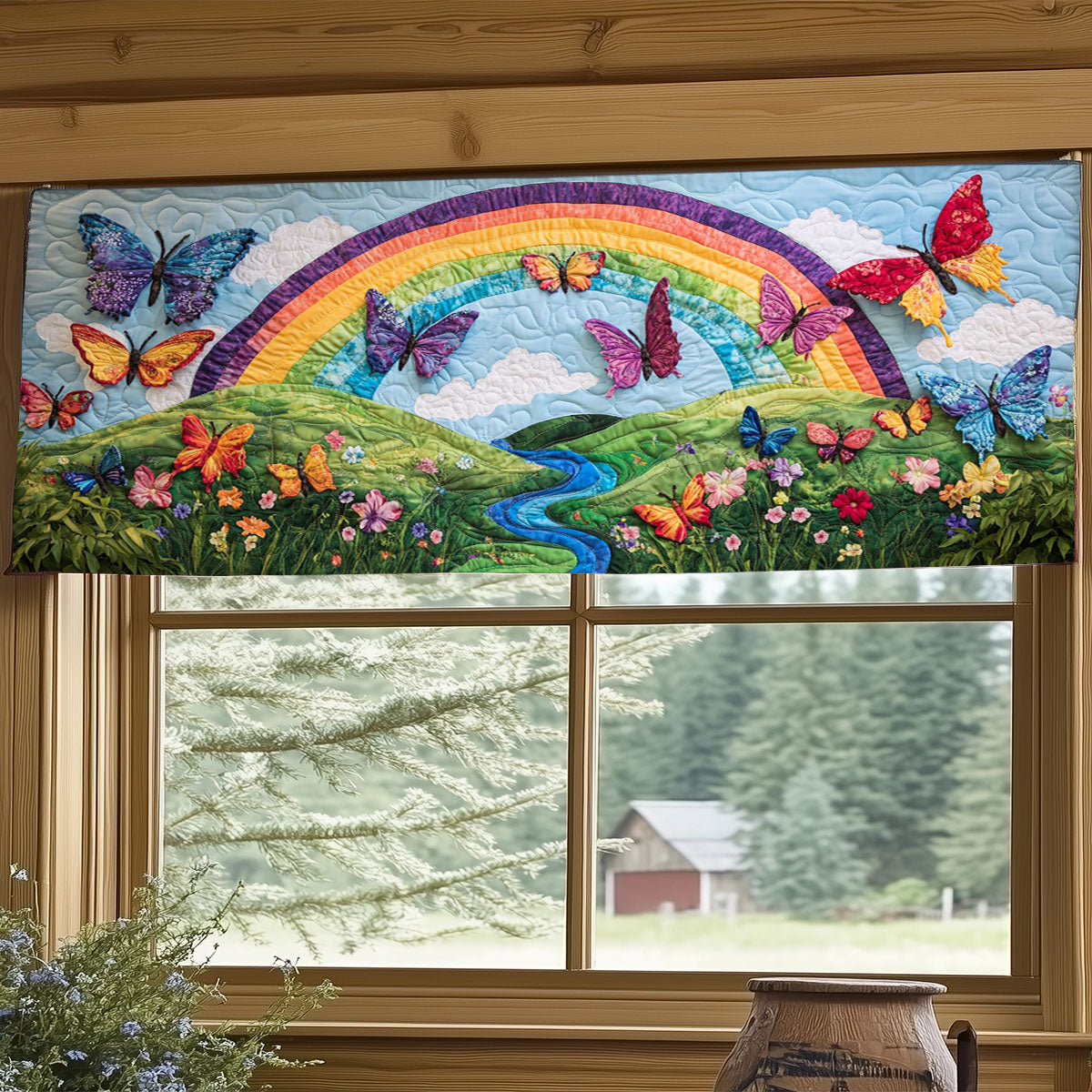 Butterfly Garden WJ2403027CL Quilted Valance