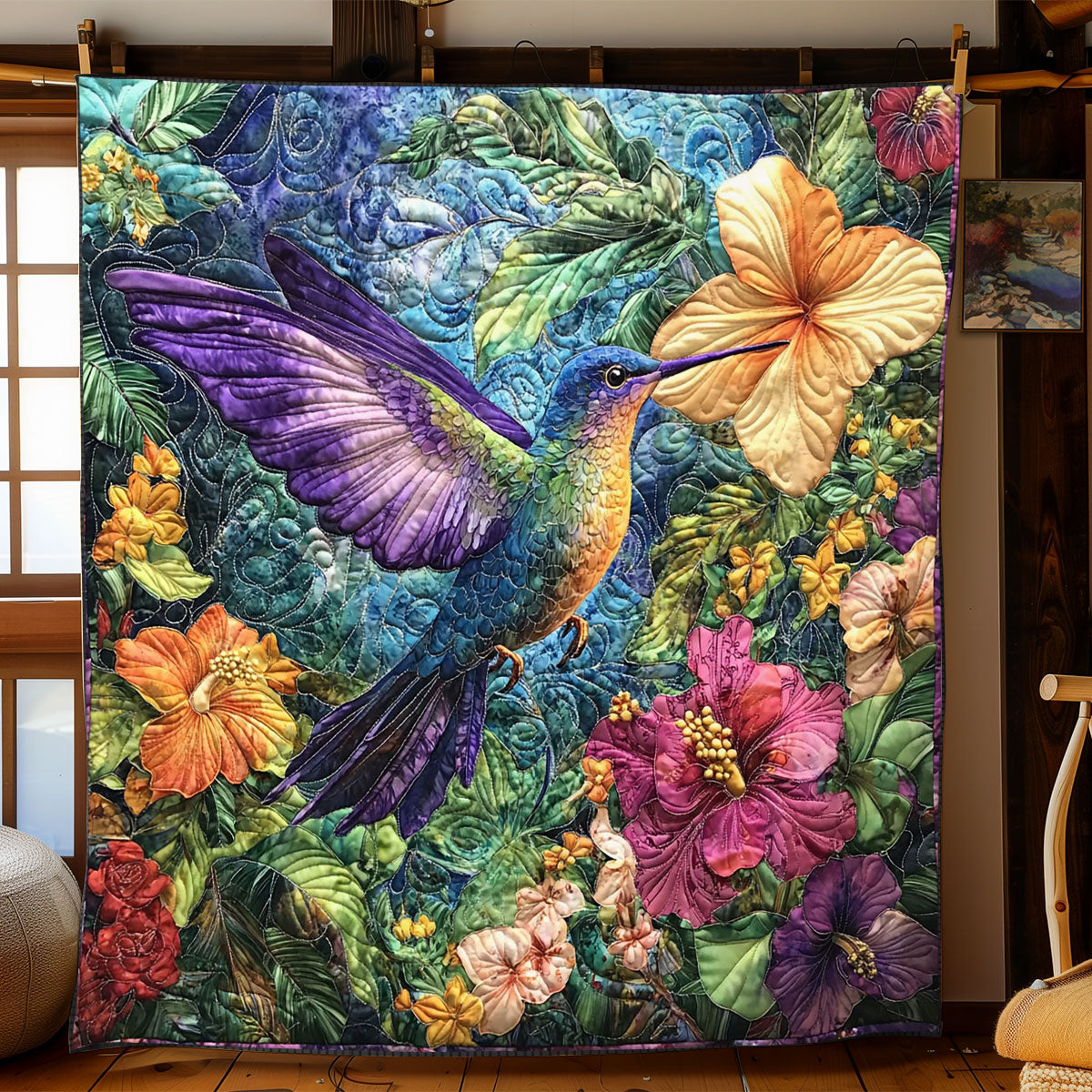 Beautiful Hummingbird WJ2403004CL Quilt