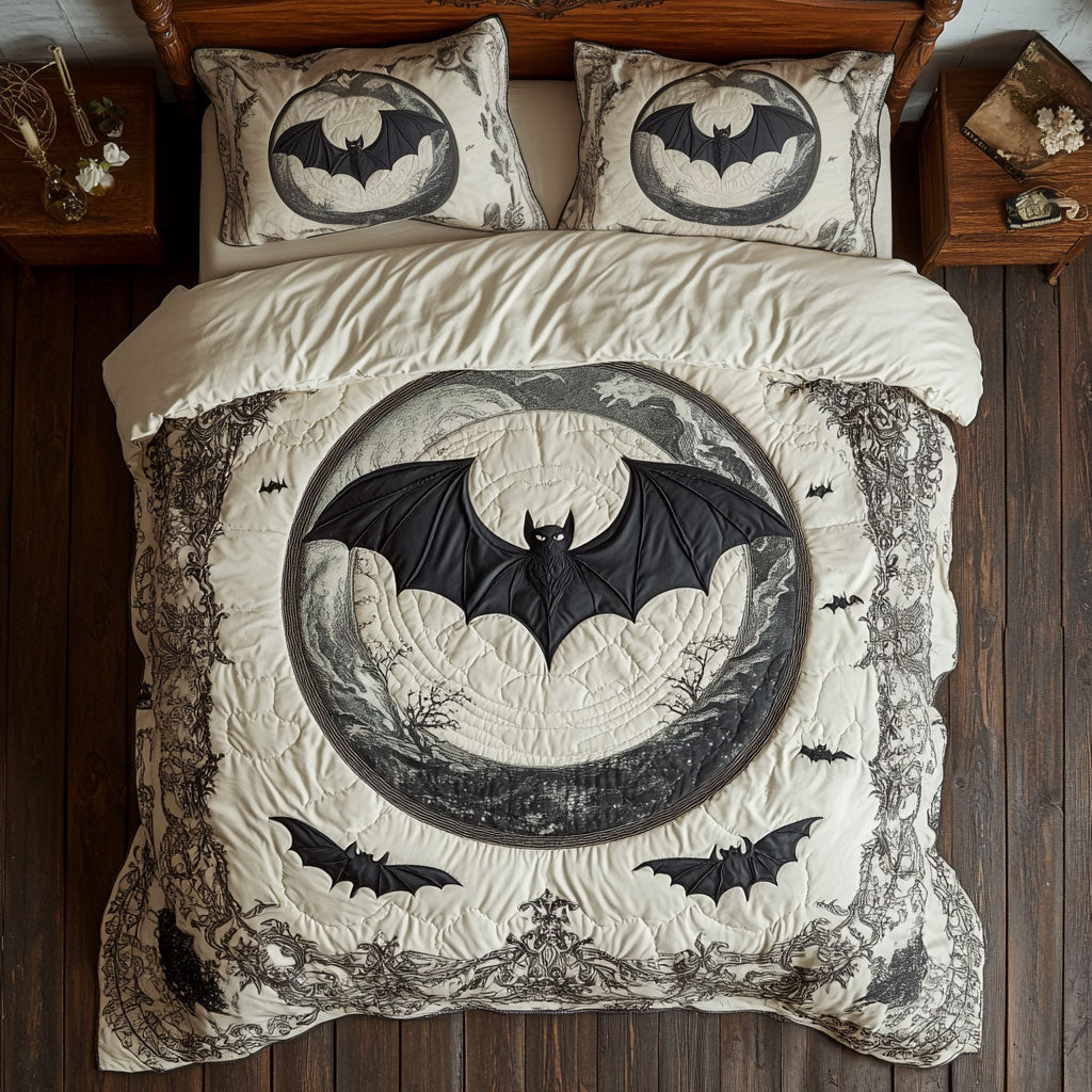 Gothic Moonlit Bat Embrace WY0807041CL Duvet Cover Set