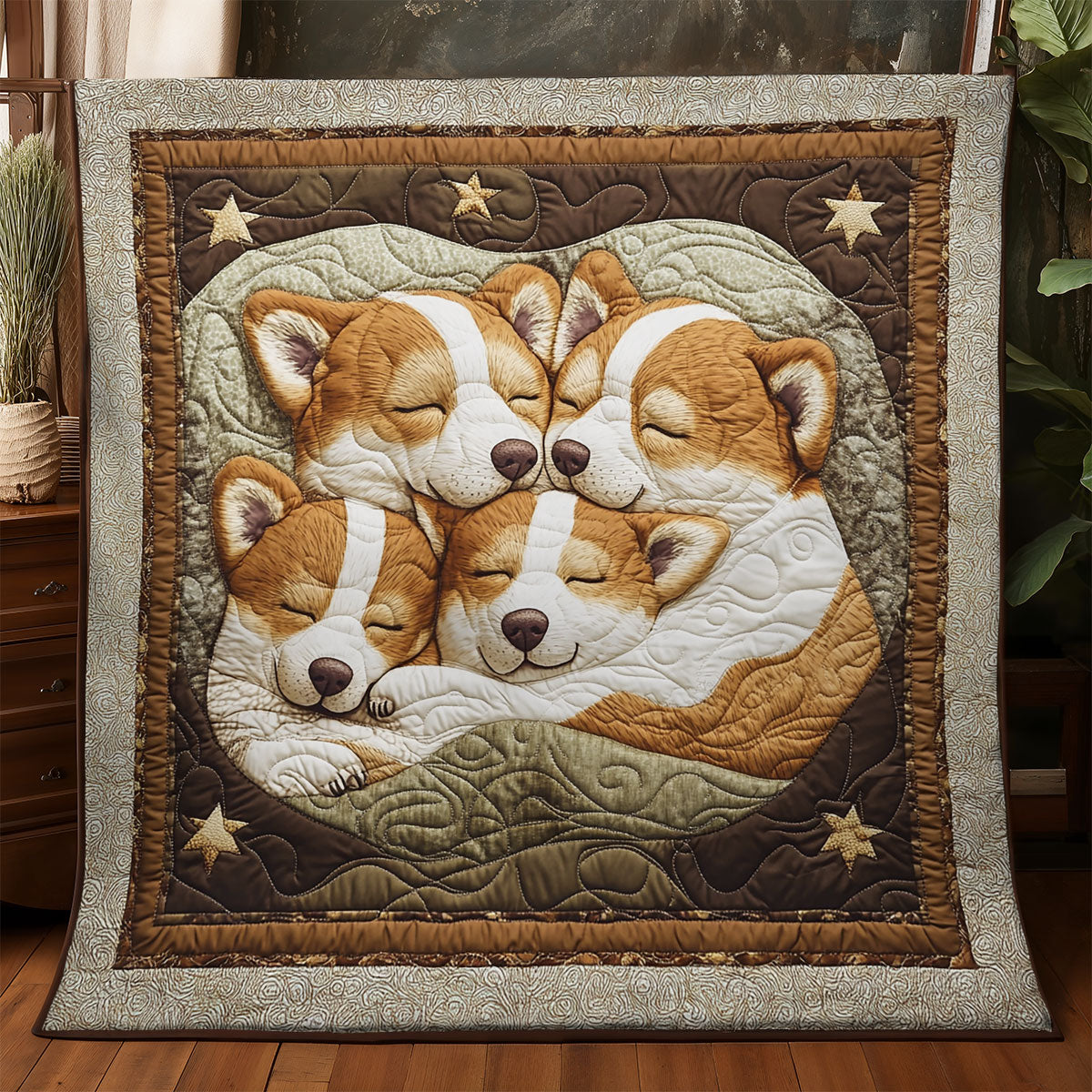 Lovely Corgi WX3105034CL Quilt