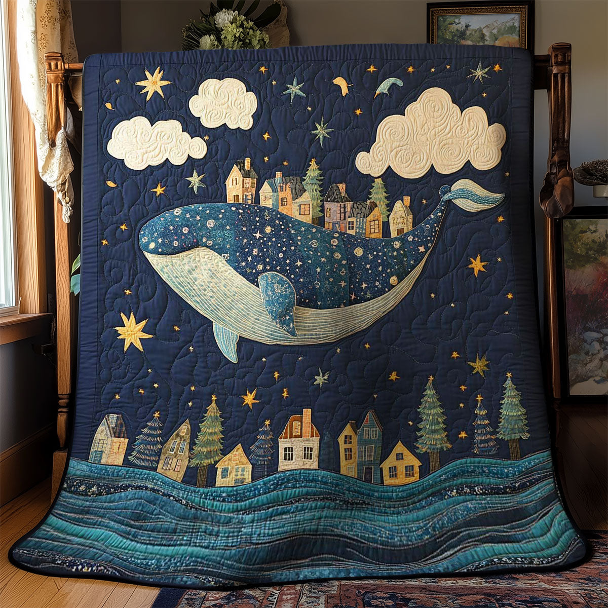 Whale Beneath Stars WN2403116CL Quilt