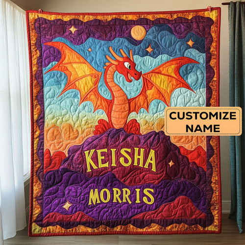 Adorable Dragon CP2207031CL Personalized Baby Quilt