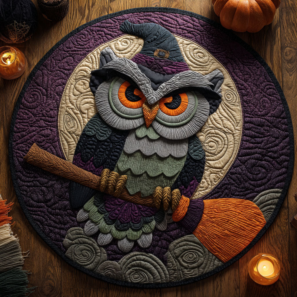 Haunted Night Owl CW2908006CL Quilted Round Mat