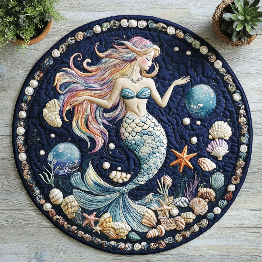 Beautiful Mermaid CW0606024CL Quilted Round Mat