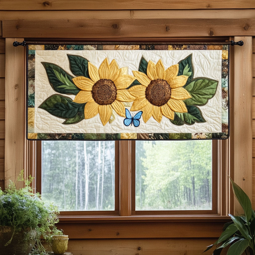 Butterfly Sunflower WP1403005CL Quilted Valance