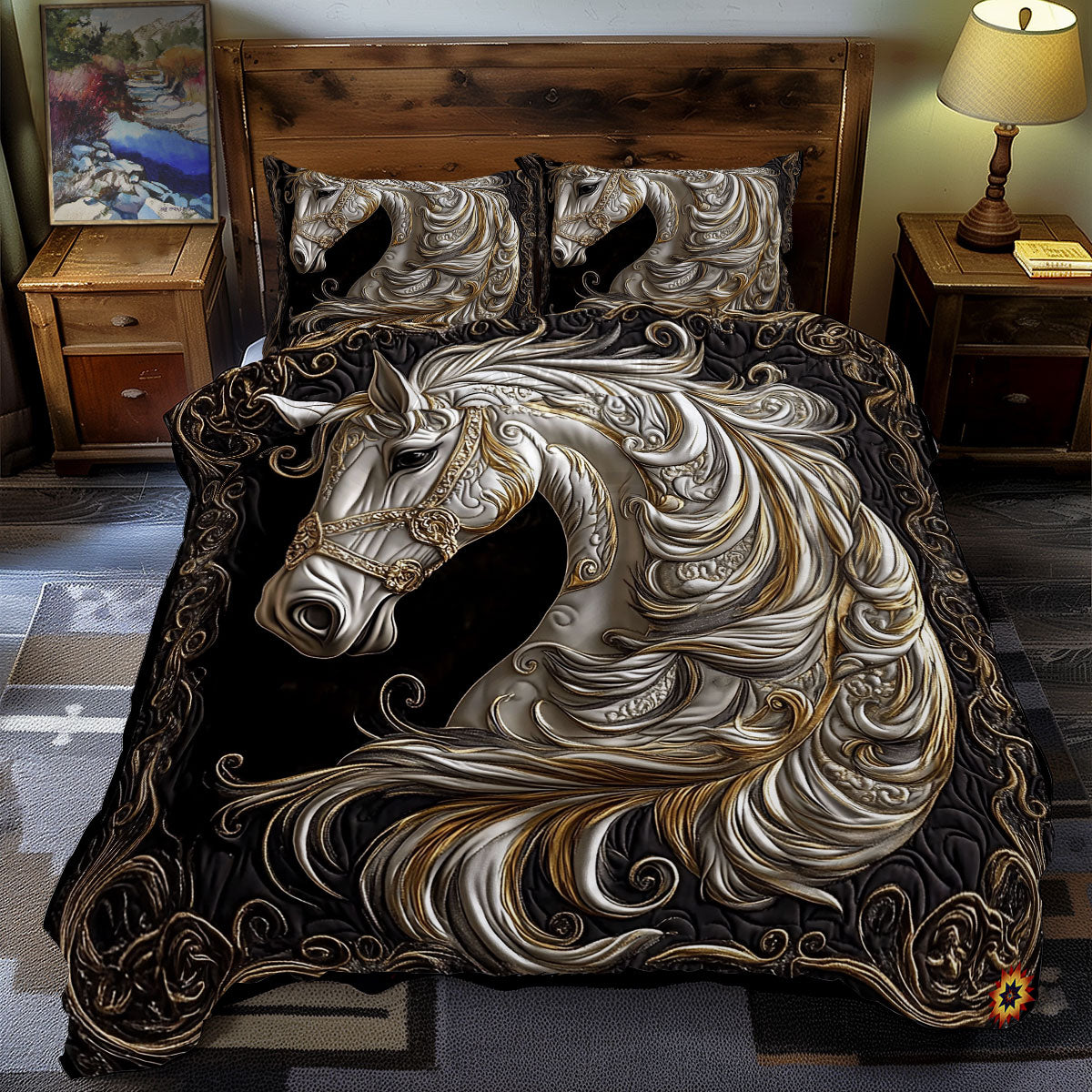 Black Horse WY2311064CL Duvet Cover Set