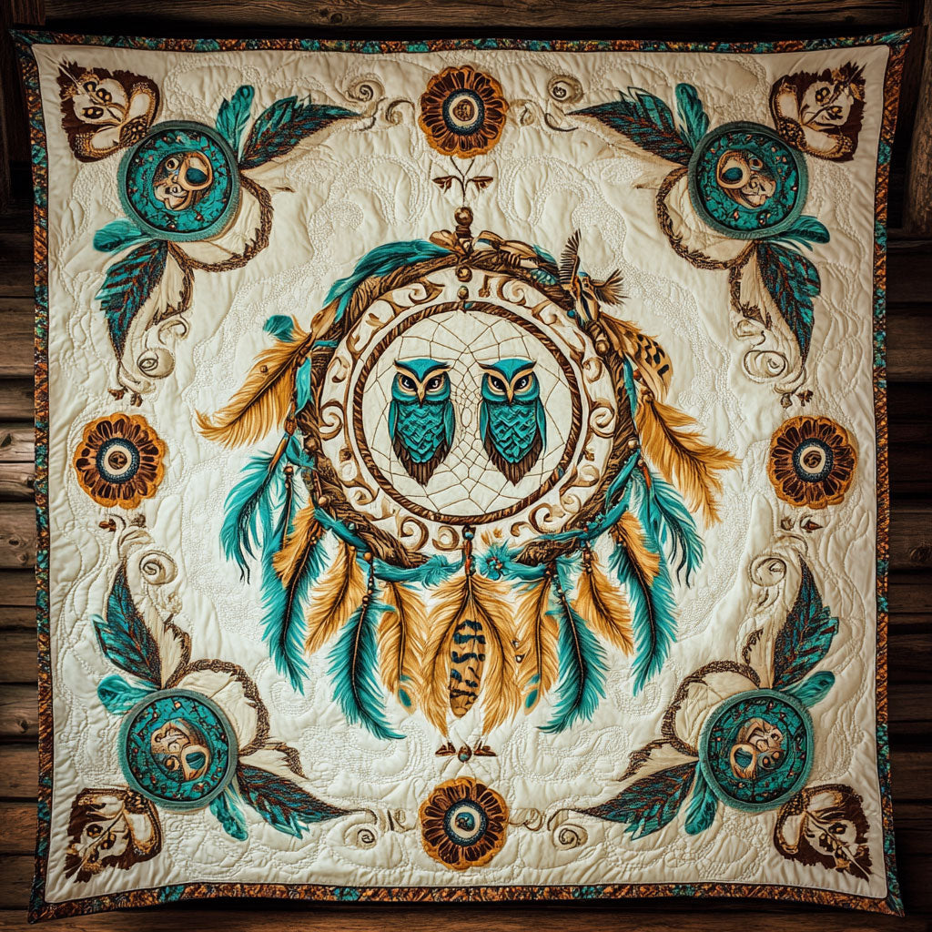 Dreamcatcher Couple Owl WY1801064CL Quilt