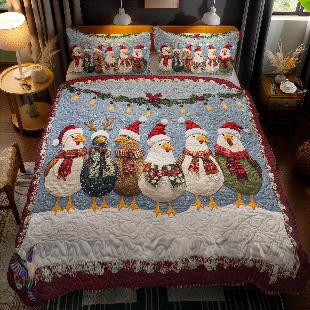 Festive Chickens WN1911025CL Duvet Cover Set
