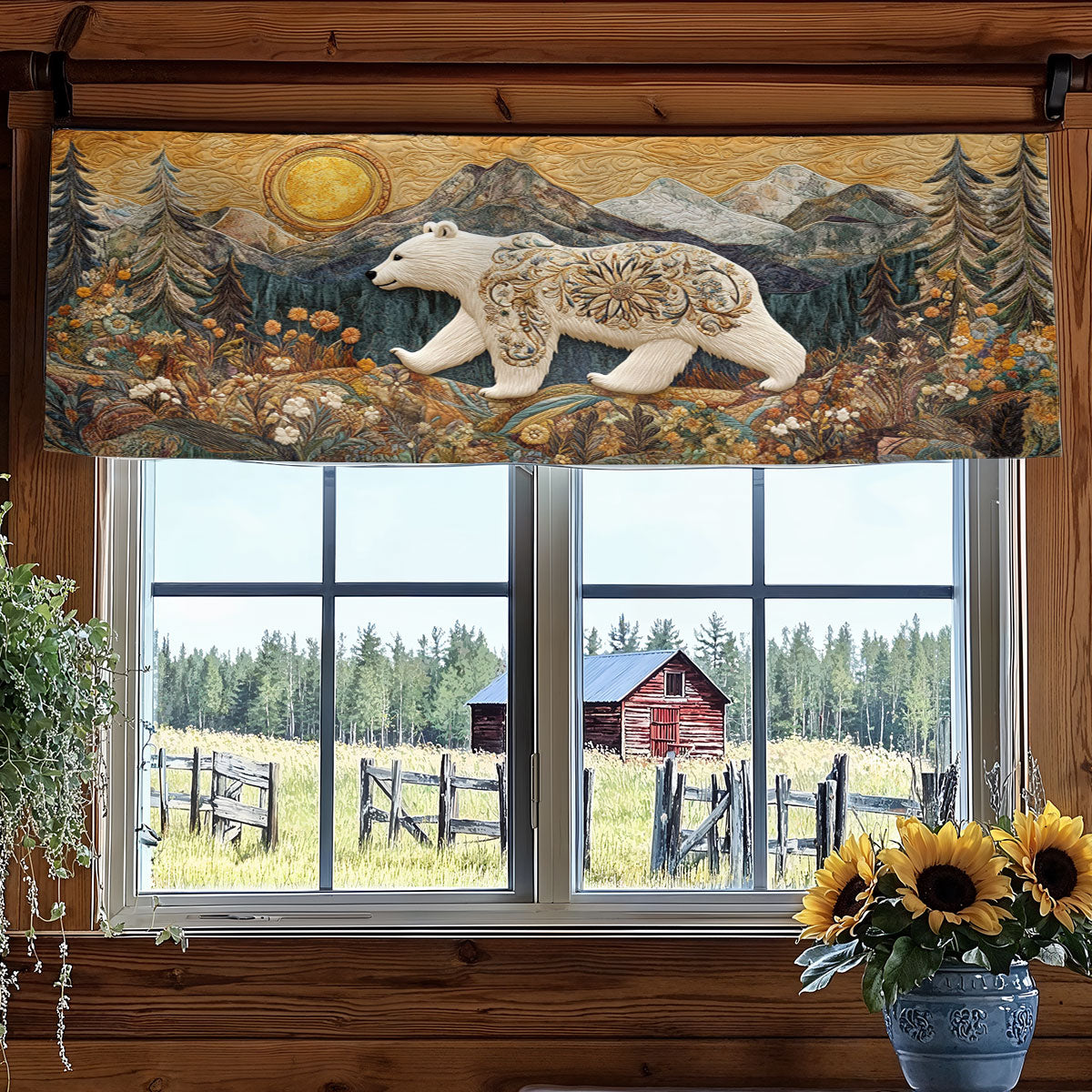 Autumn Bear Nest WN2406002CL Quilted Valance