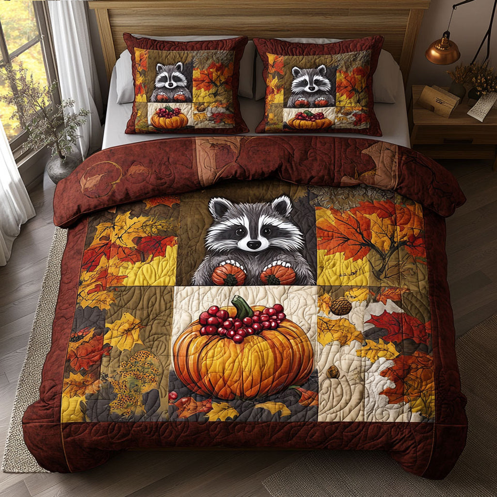 Raccoons Of Autumn WY2608017CL Duvet Cover Set