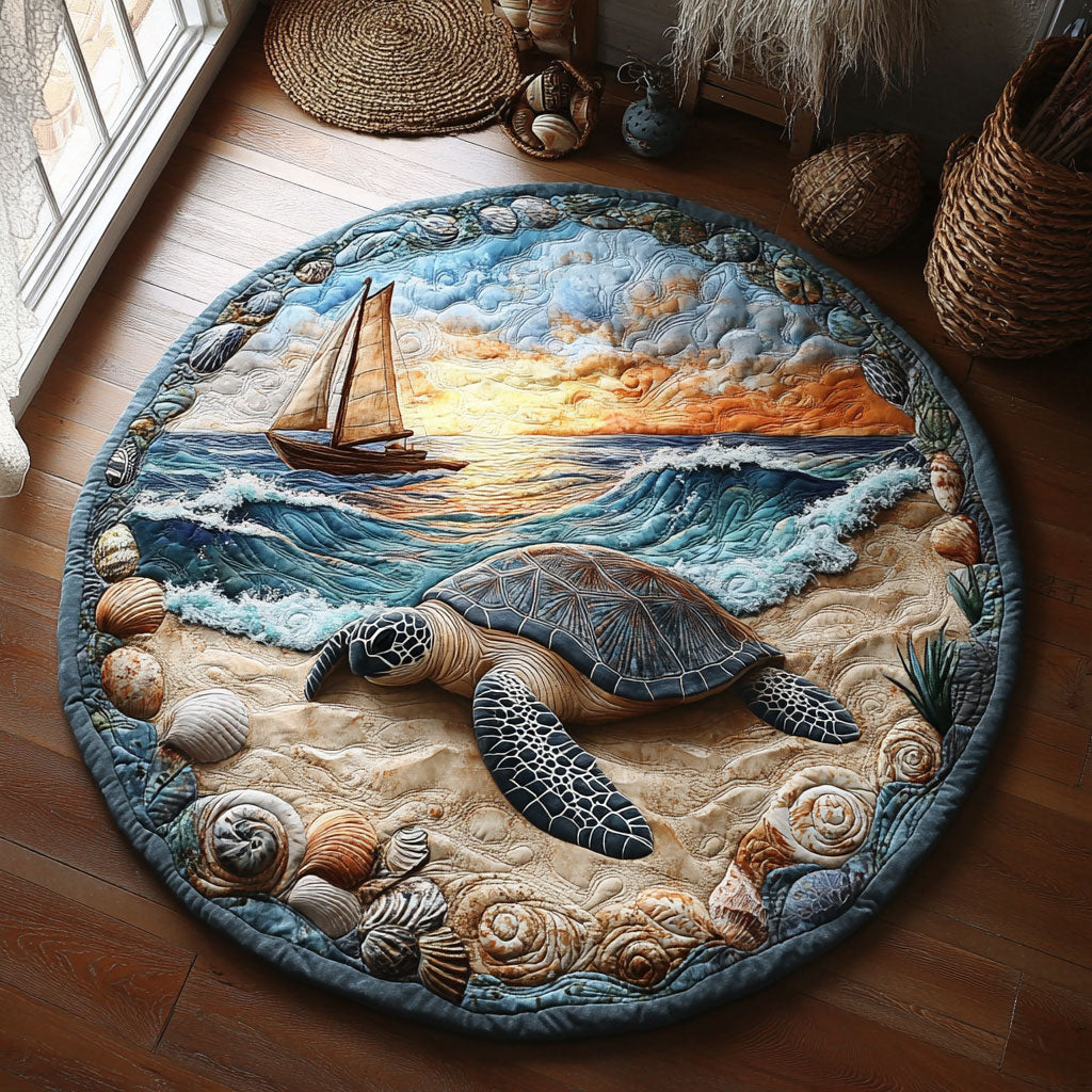 Coastal Journey WY0905021CL Quilted Round Mat