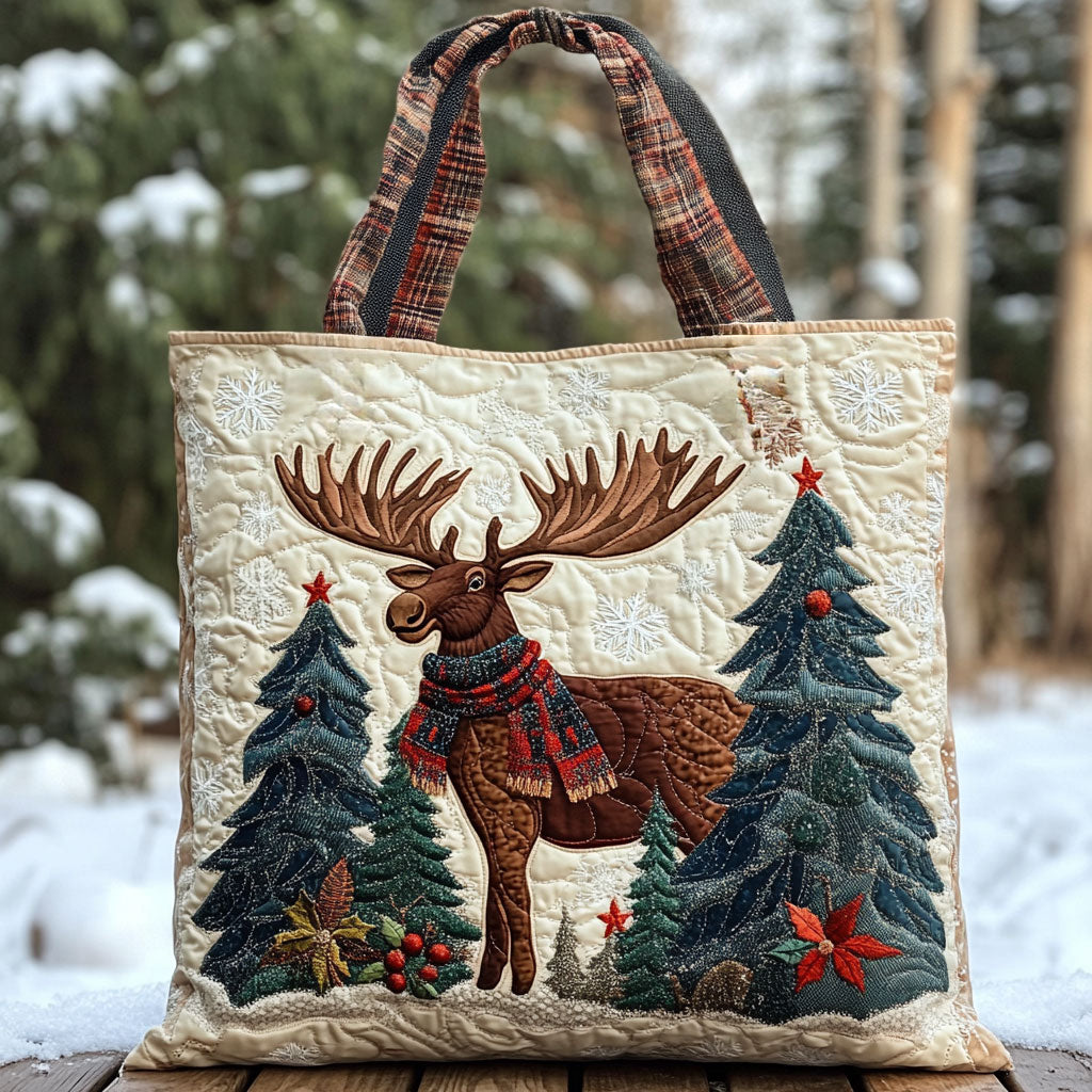Holiday Moose WN2609027CL Quilted Tote Bag