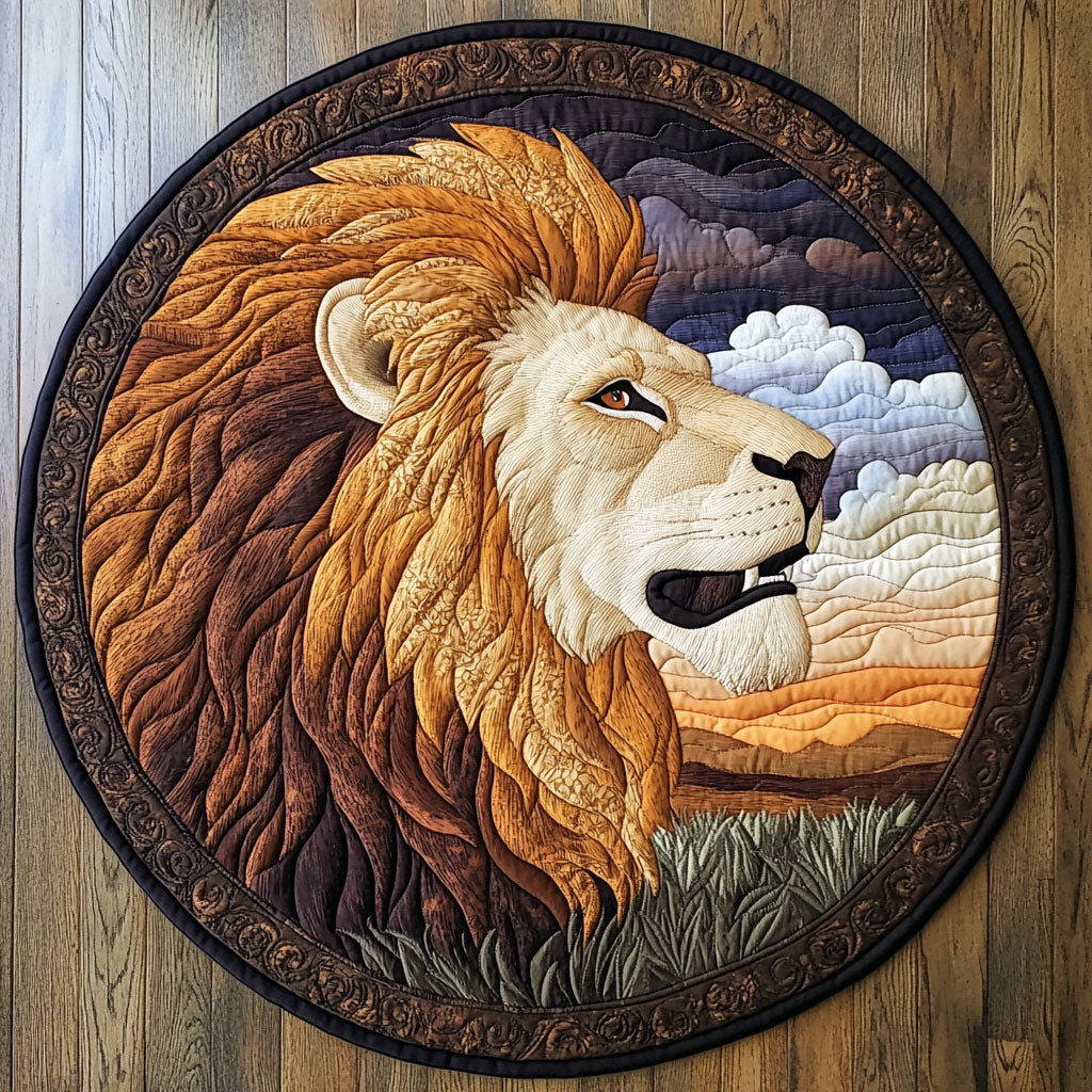 Lion Spirit CW2907035CL Quilted Round Mat