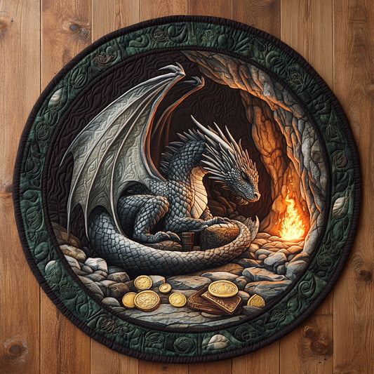 Dragon In The Cave CQ1206046CL Quilted Round Mat