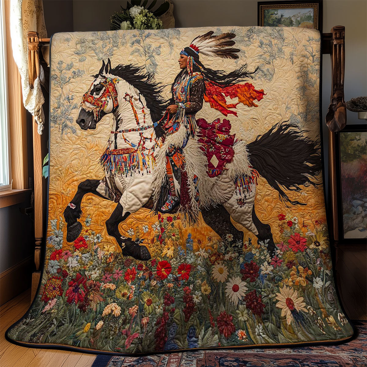 Native American Spirit Rider WN2403083CL Quilt