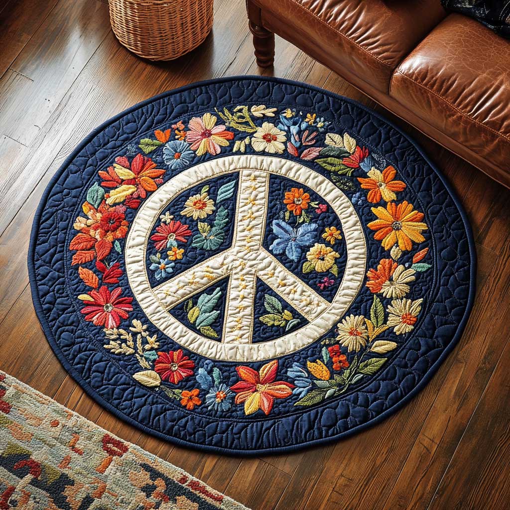 Golden Peace WN1803085CL Quilted Round Mat