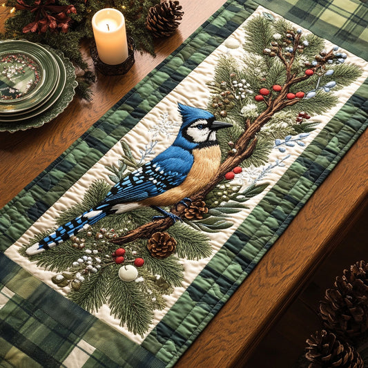 Winter Blue Jay CW1106049CL Quilted Table Runner
