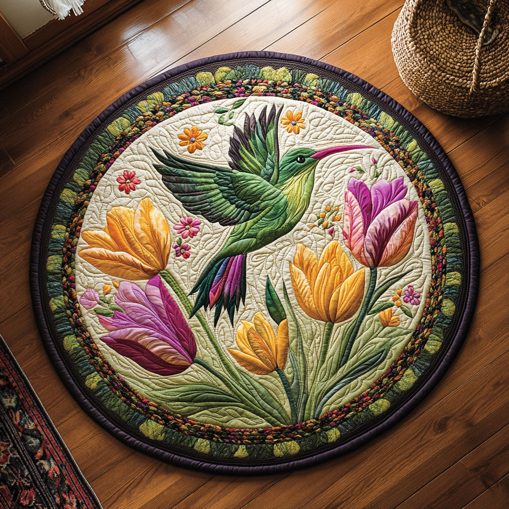 Tulip Dance Round WY3006042CL Quilted Round Mat