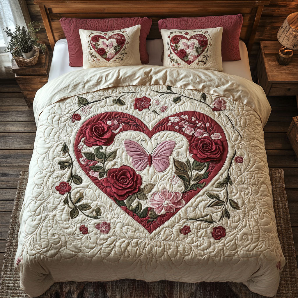 Flower Butterfly Heart WY2201015CL Duvet Cover Set