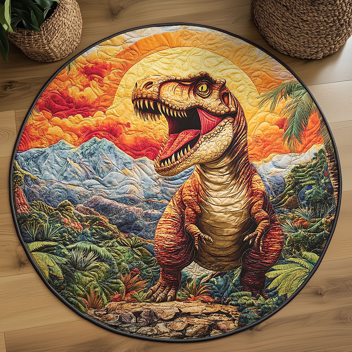 T-Rex Dinosaur WJ0104030CL Quilted Round Mat