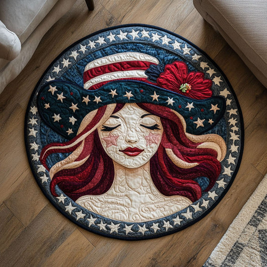 Patriotic Woman WX1206032CL Quilted Round Mat