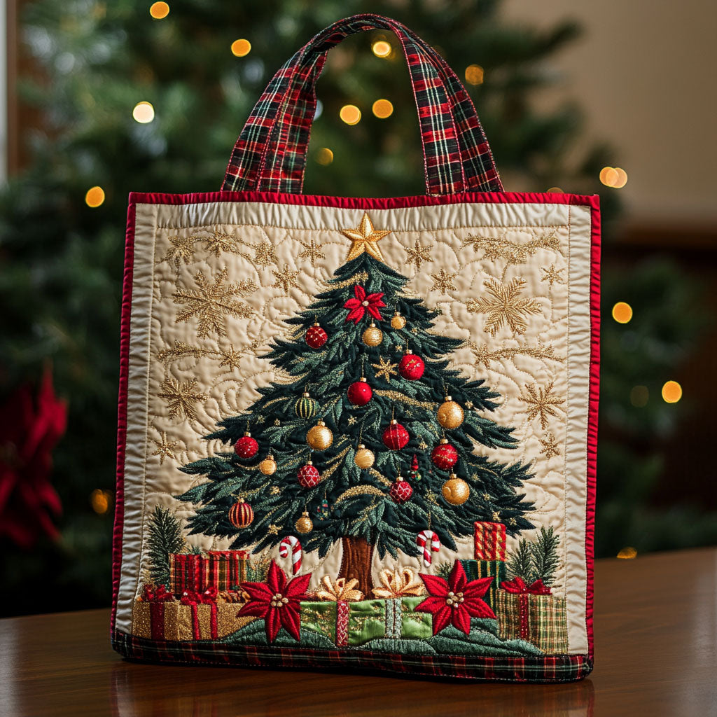 Warm Holiday Tree CW1211086CL Quilted Tote Bag