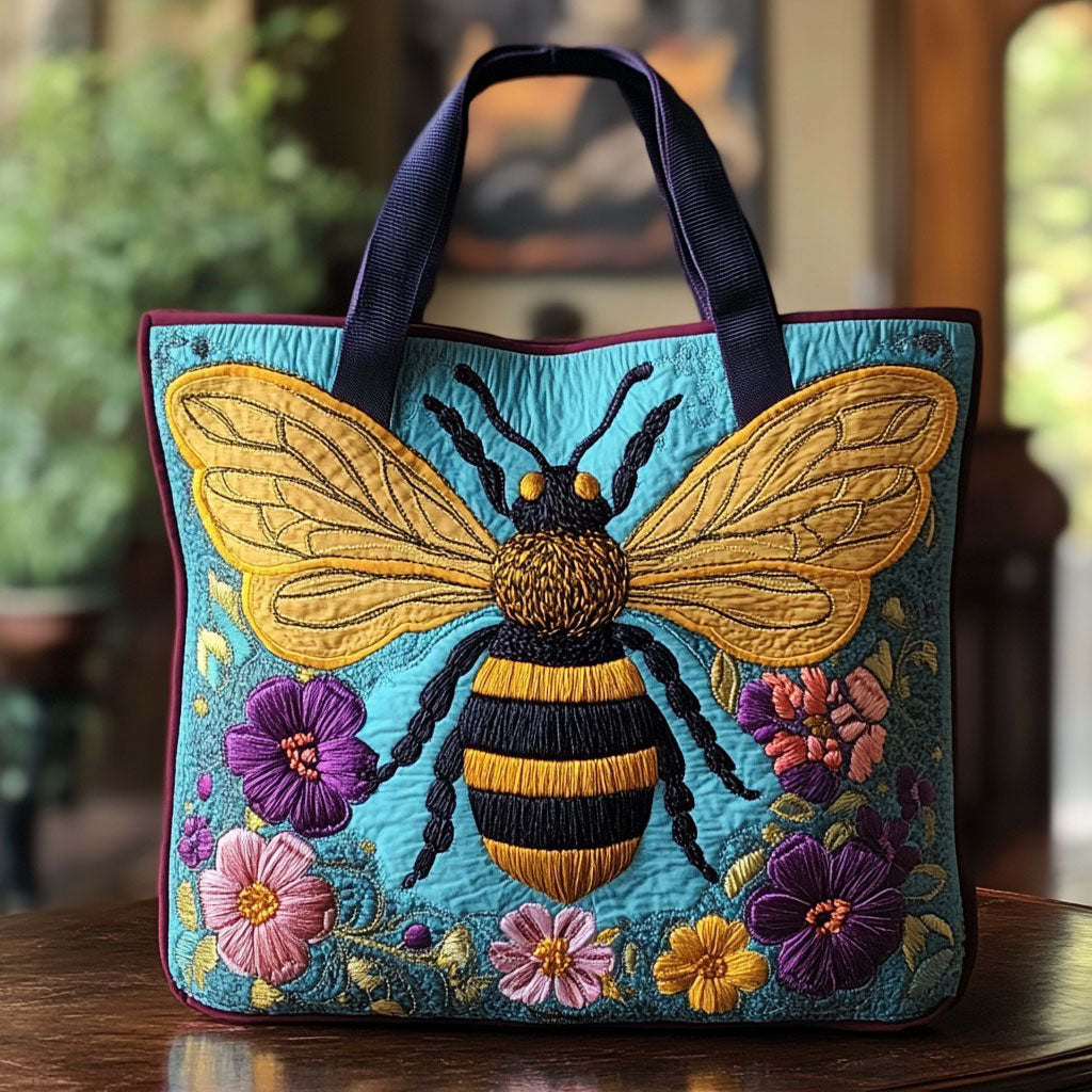 Bee Flower CW2209005CL Quilted Tote Bag
