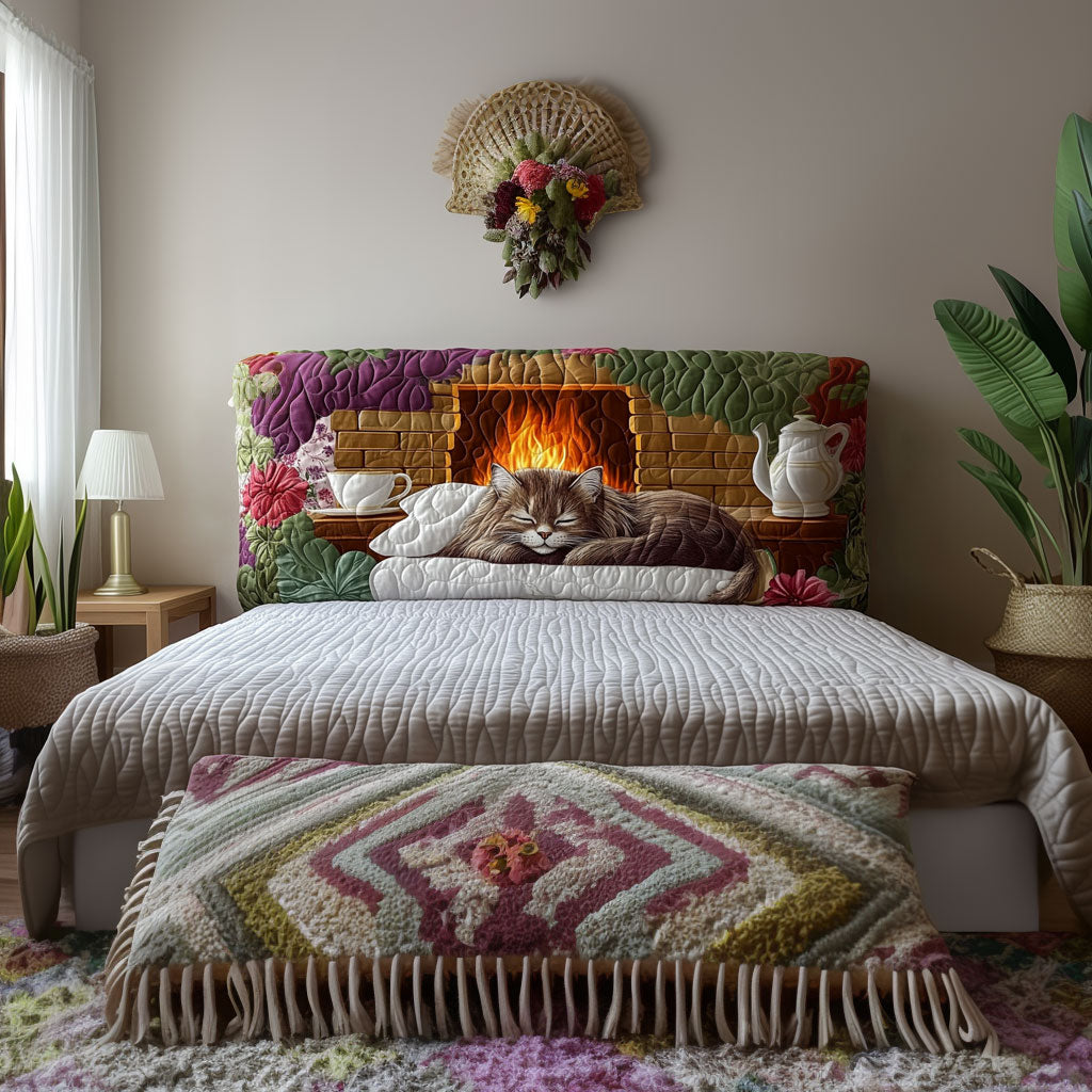 Sleeping Cat By Heater QA2812007CL Quilted Headboard Slipcover