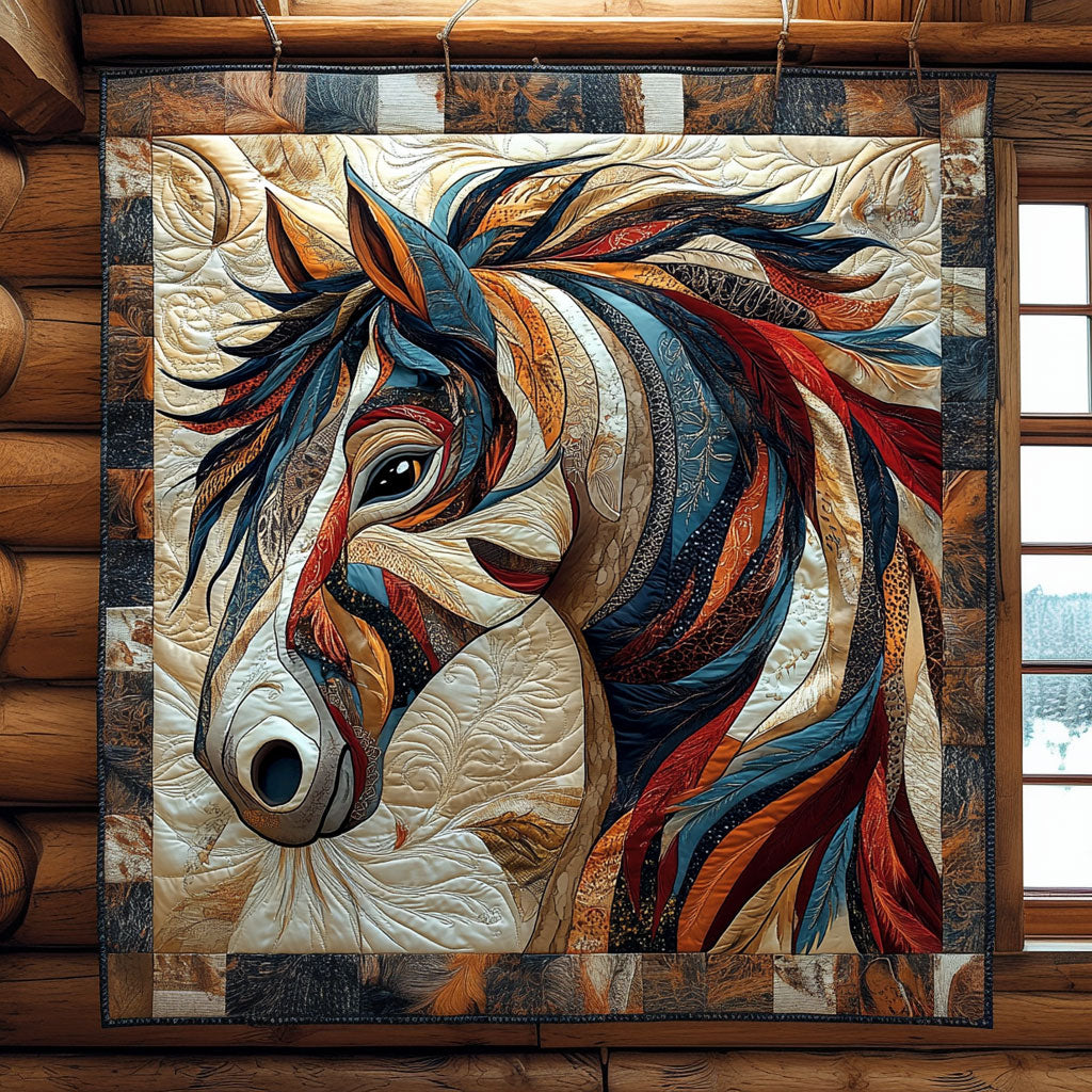 Brocade Native American Horse XK0410014CL Quilt