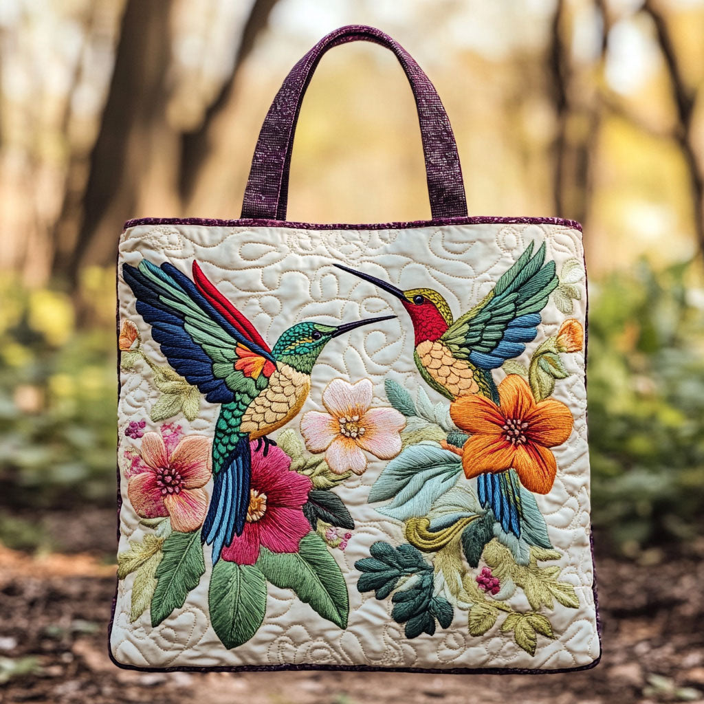 Wildflower Hummingbird WN2209097CL Quilted Tote Bag