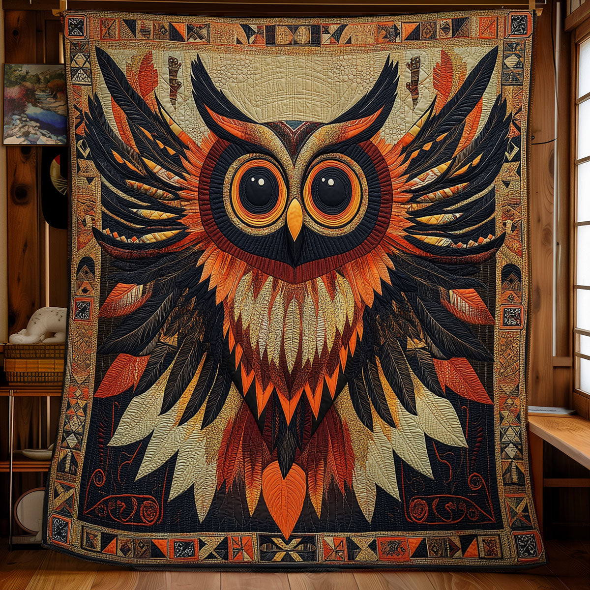 Fire Feather Owl WX0307033CL Quilt