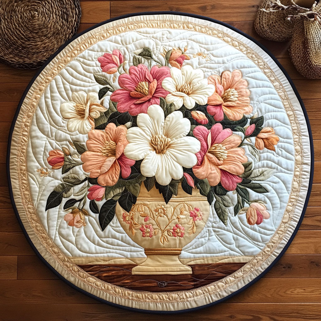 Floral WY1104047CL Quilted Round Mat