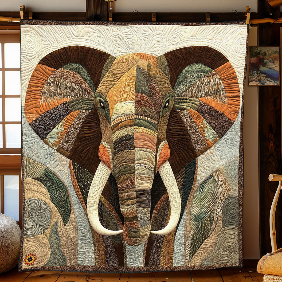Majestic Elephant Mosaic WJ1912025CL Quilt
