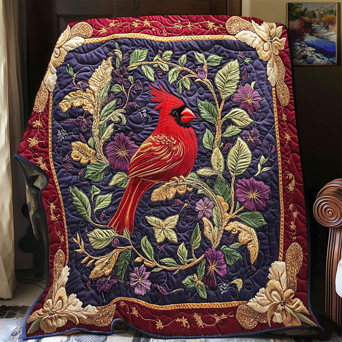Beautiful Cardinal WY0801003CL Quilt