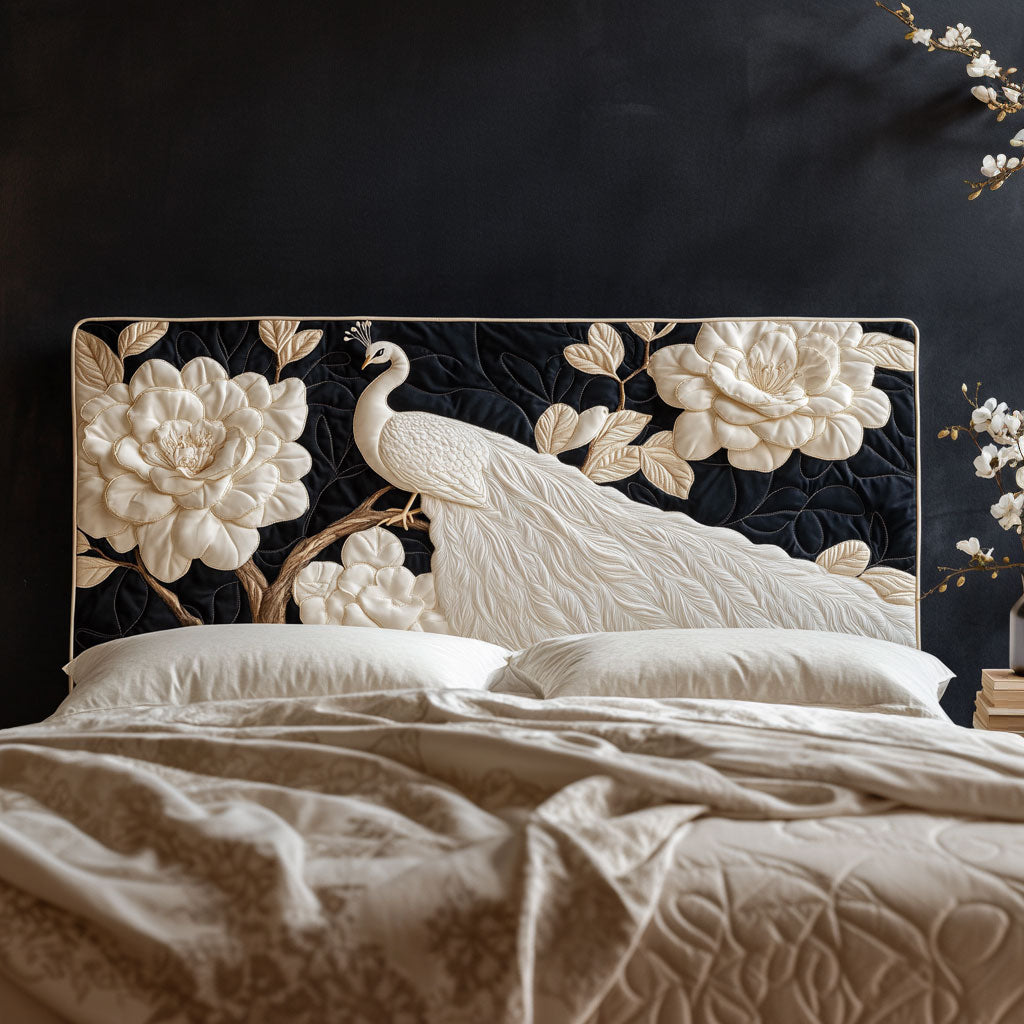 Majestic Ivory Peacock KL0501026CL Quilted Headboard Slipcover